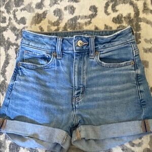 American Eagle Outfitters Blue Jean Shorts High-Waisted Stretch